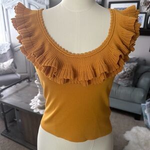 NWT EXPRESS yellow ruffle top